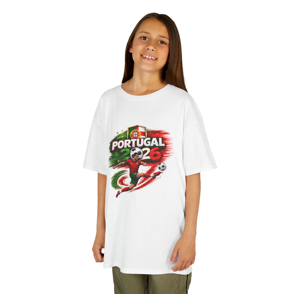 Portugal 2026 Kids Tee – Soccer Cup Fan Shirt with Flags