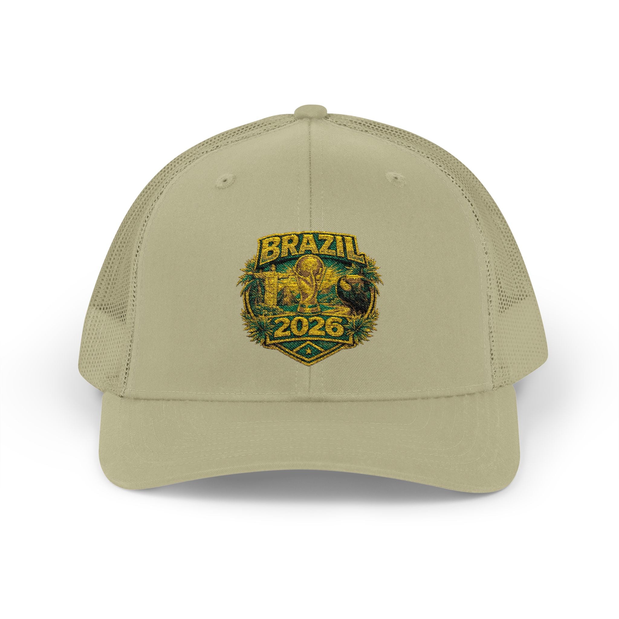 Brazil  Vintage Patch Trucker Cap — Rustic 2026 Crest Snapback