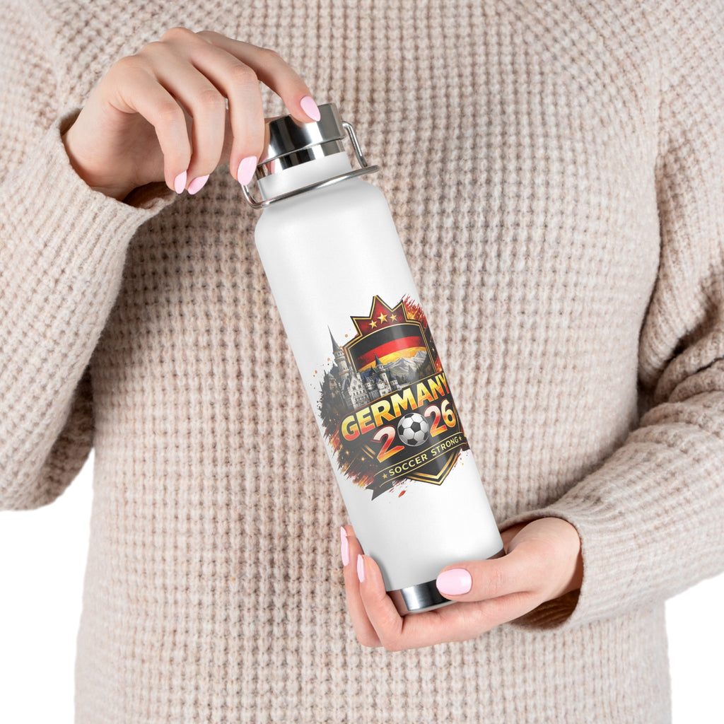Germany 2026 Soccer Fan Water Bottle — 22oz Insulated