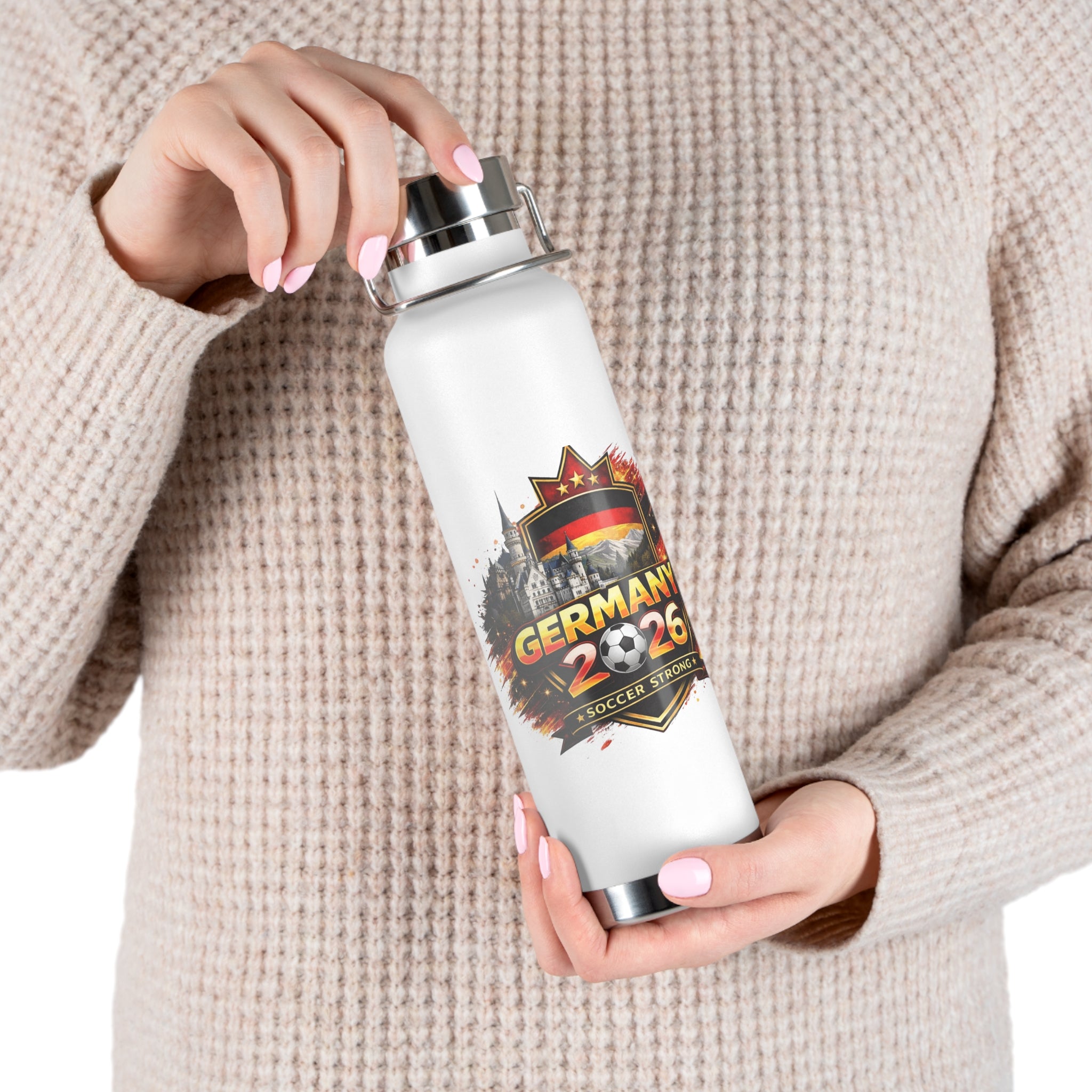 Germany 2026 Soccer Fan Water Bottle — 22oz Insulated