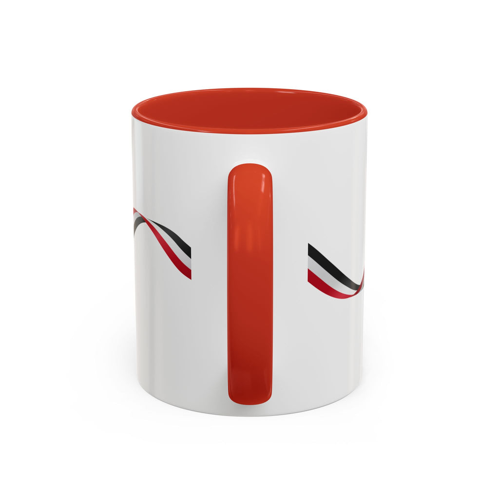 Iraq Lion Head Accent Coffee Mug with Arabic Script and Flag Ribbon – Patriotic Iraq Gift (11/15oz)