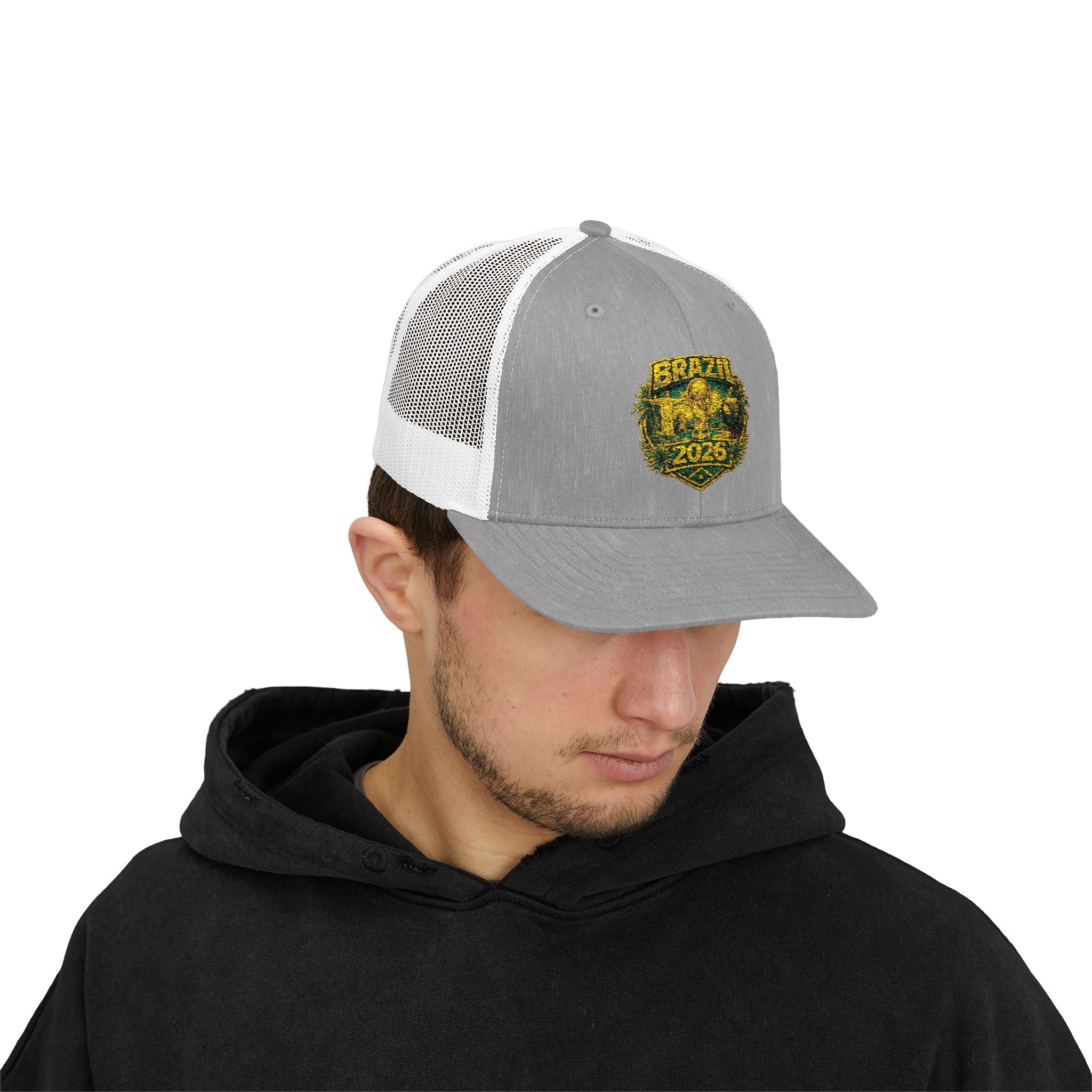 Brazil  Vintage Patch Trucker Cap — Rustic 2026 Crest Snapback