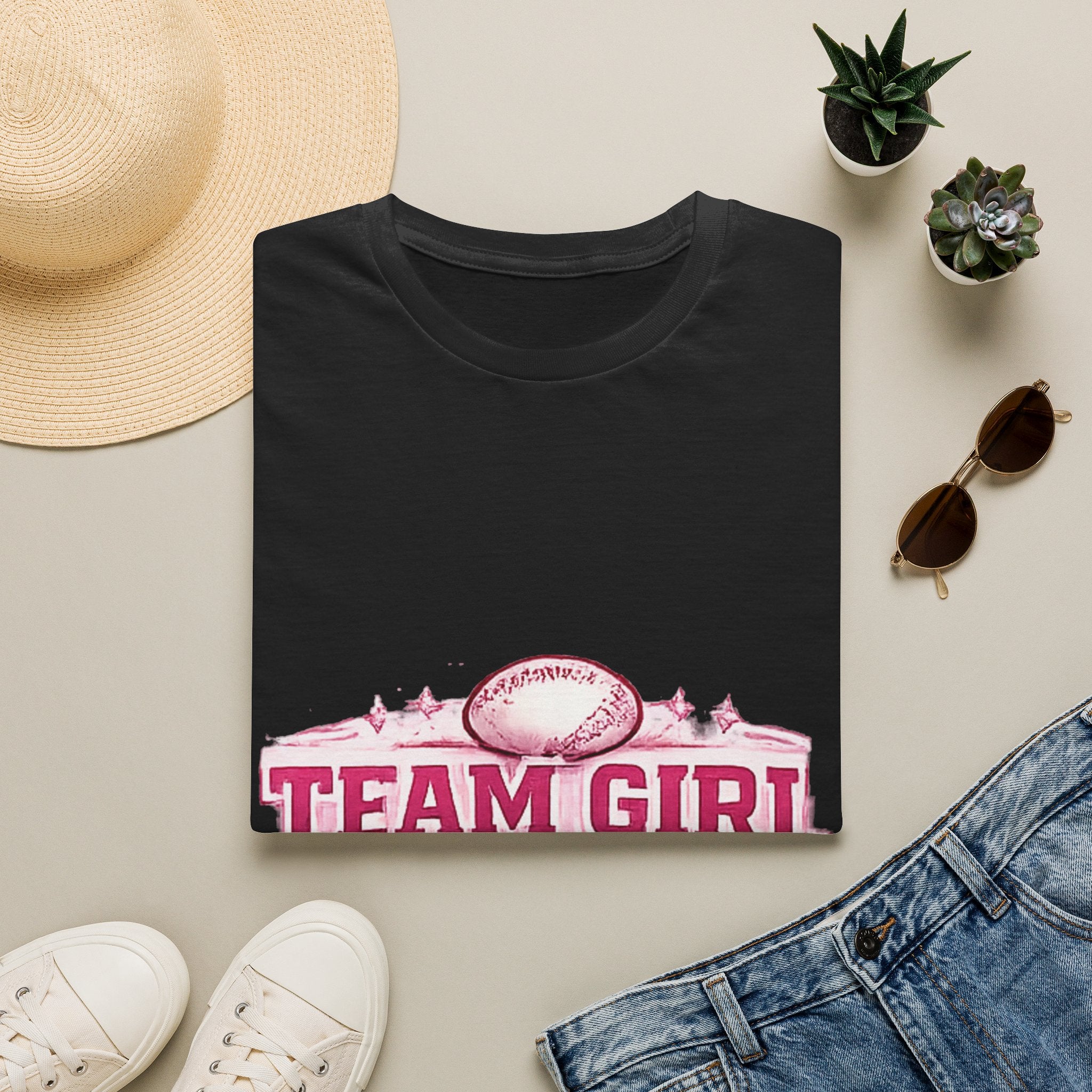 Team Girl Football T Shirt | Sports Team Spirit Pink Vintage Helmet