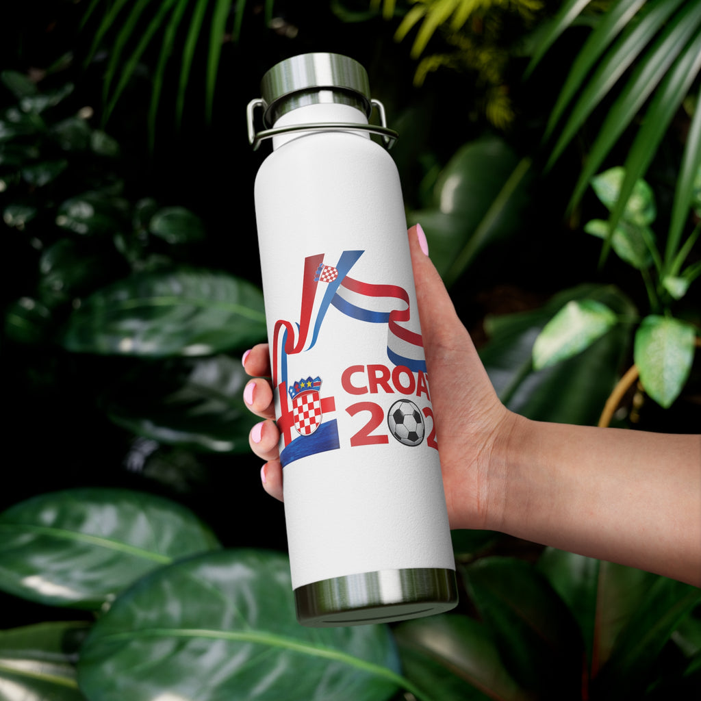 Croatia 2026 Soccer Flag Insulated Bottle — 22oz Vacuum Water Bottle