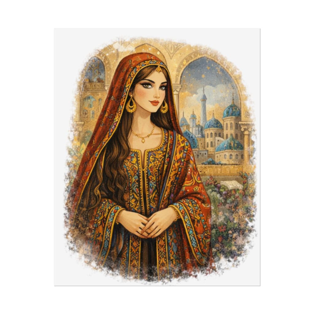 Rolled Poster — Elegant Middle Eastern Princess Art Print