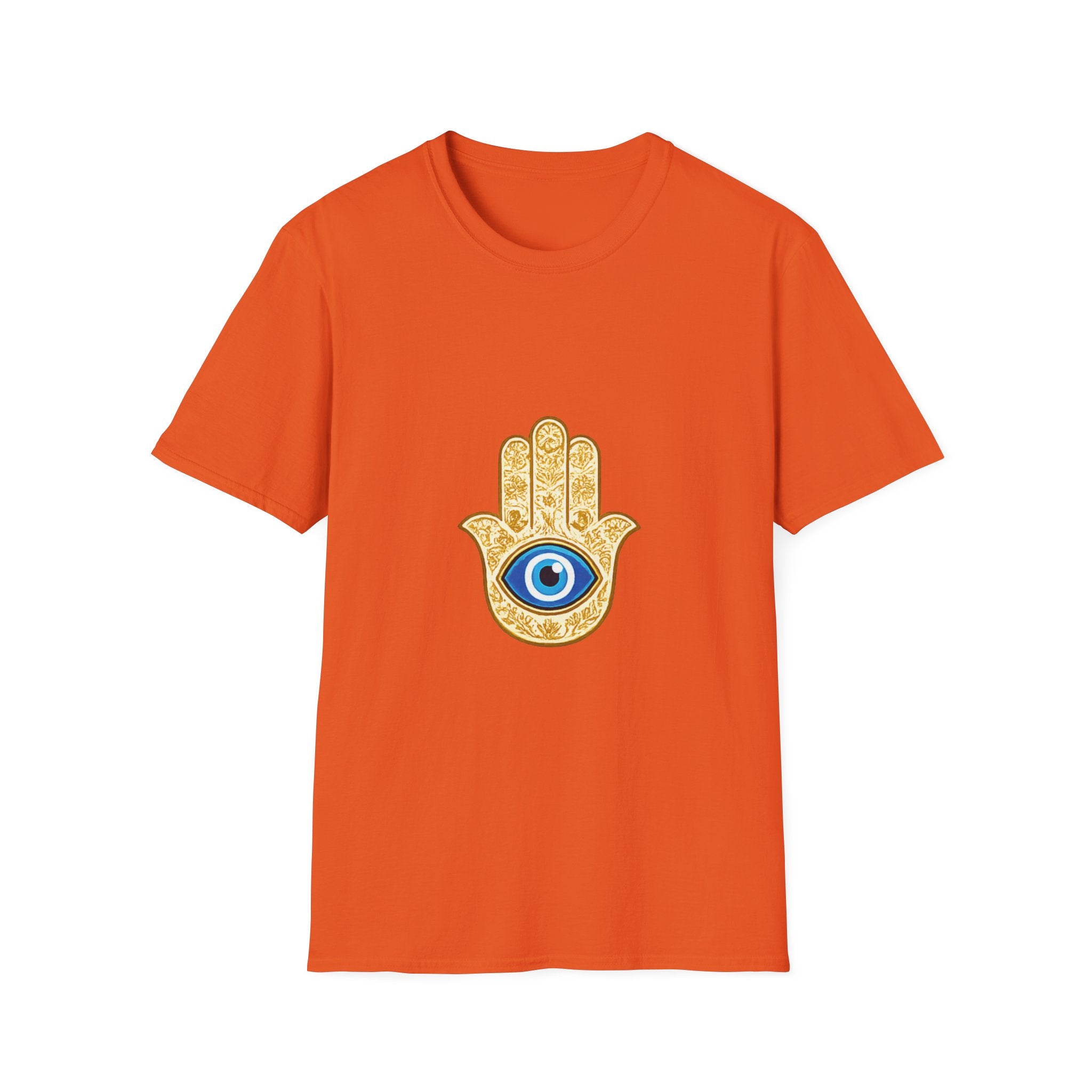 Hamsa Hand T-Shirt with Blue Evil Eye — Protective Spiritual Symbol Tee