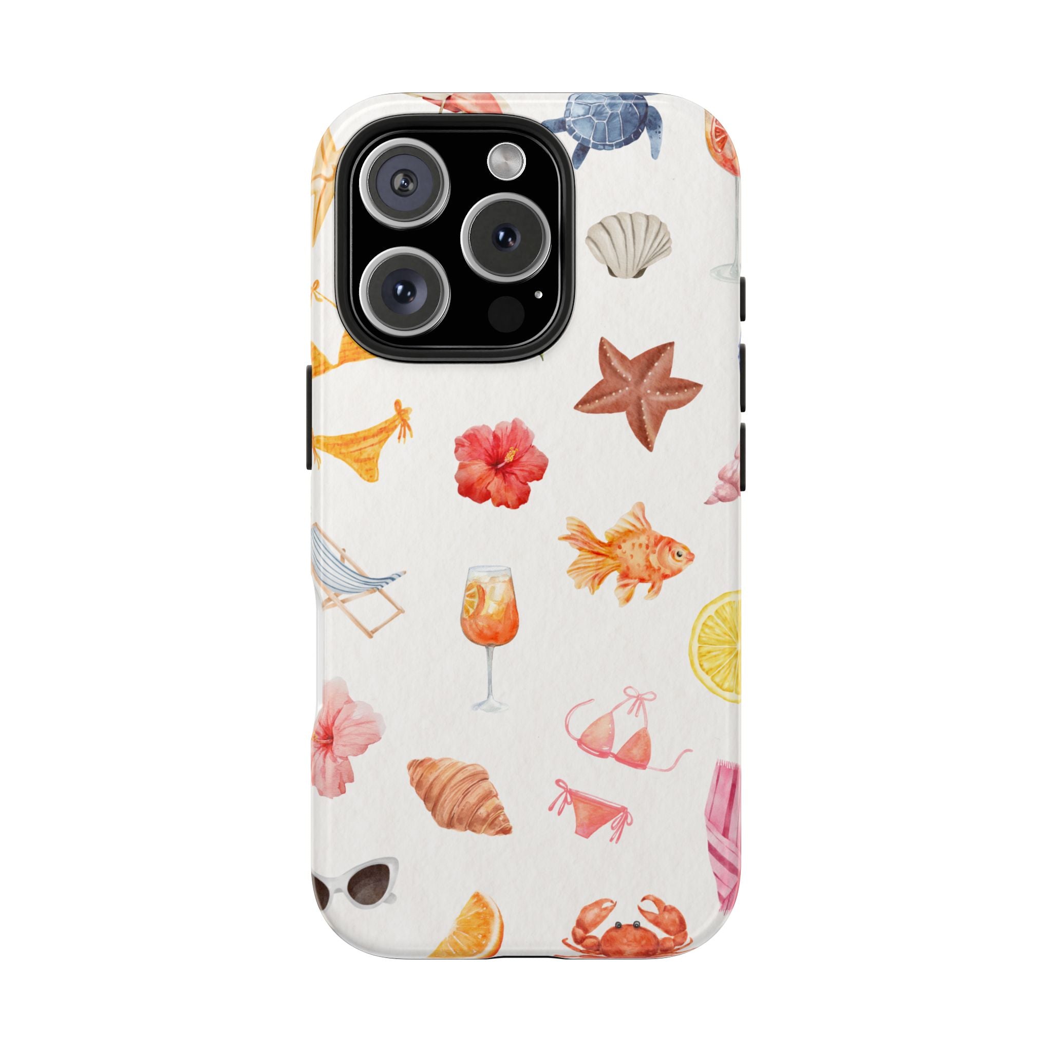 Summer Seashells Pattern Tough Phone Case — Beach Vacation Phone Cover