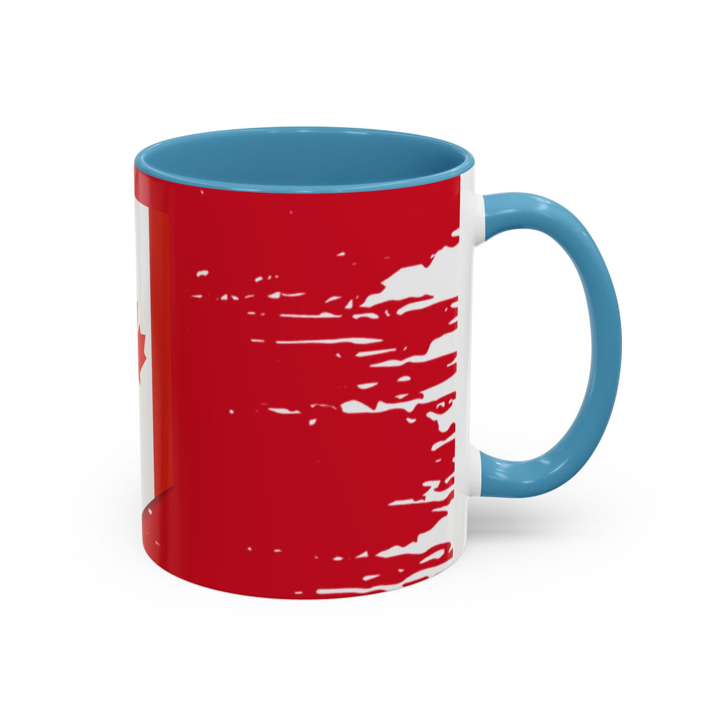 Canada Maple Leaf Accent Coffee Mug – Red Canadian Flag Design (11/15 oz)