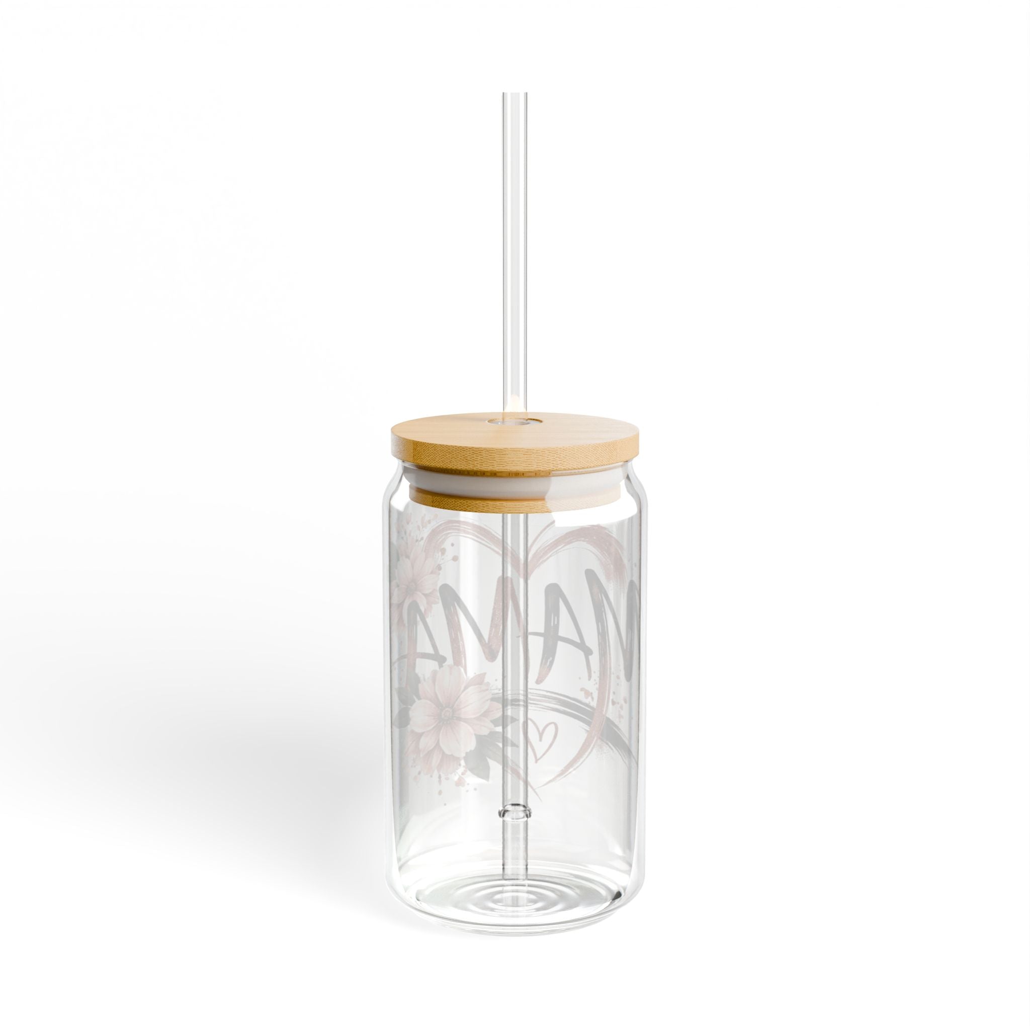 Mama Floral Sipper Glass 16oz – Mother’s Day Drink Tumbler