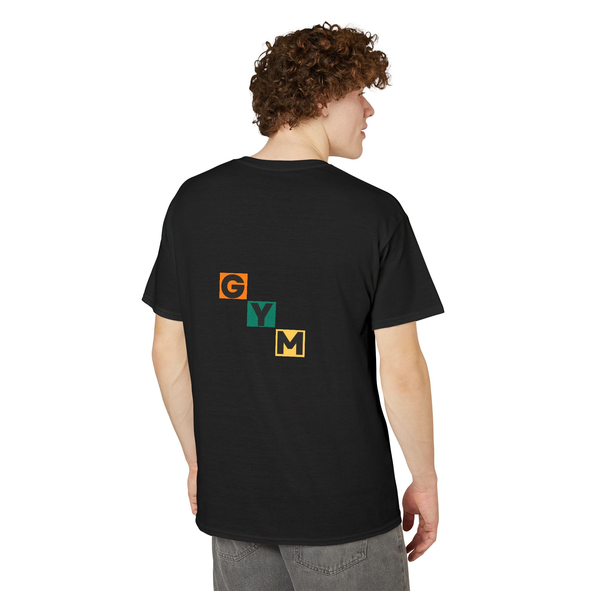 Gym Blocks Graphic T-Shirt — Retro Fitness Silhouette Tee