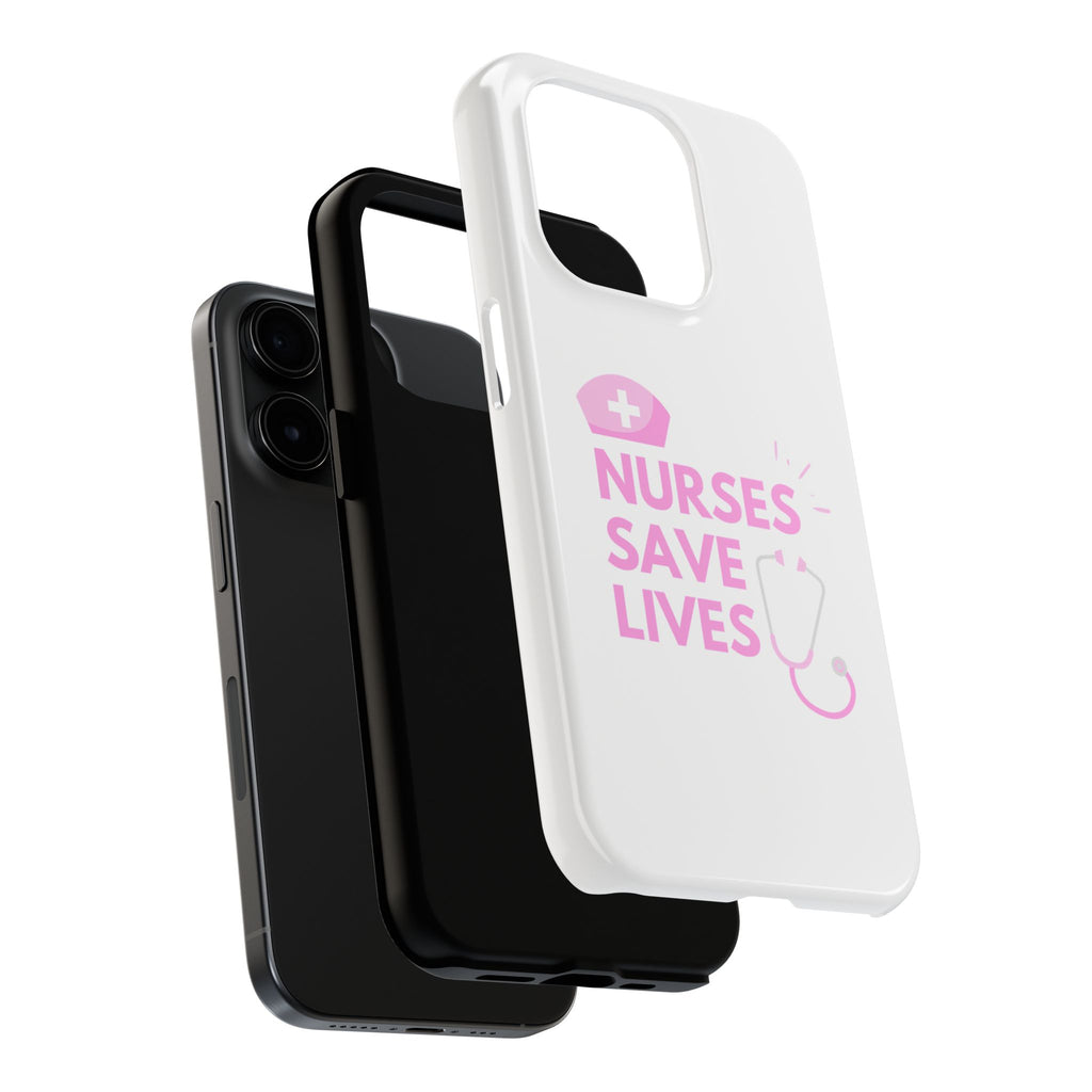 Tough Phone Case — 'Nurses Save Lives' Pink Stethoscope Design