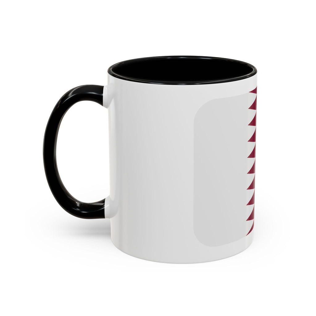 Qatar Flag Accent Coffee Mug – Maroon & White National Pride 11/15oz