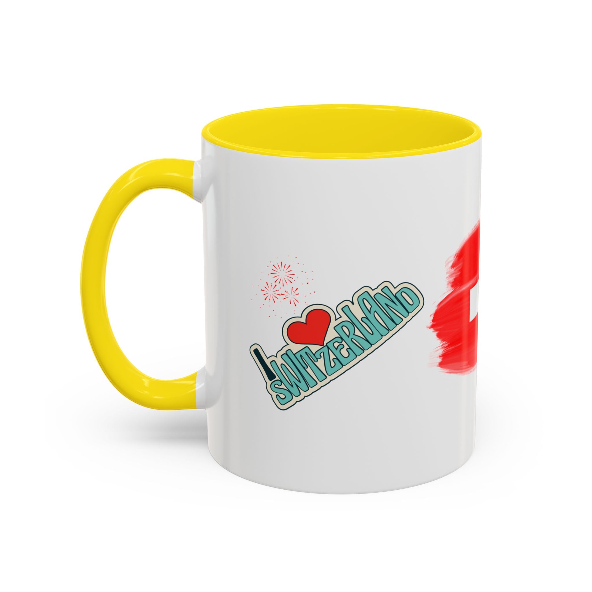 Switzerland Flag Accent Coffee Mug – I  Switzerland Travel Souvenir