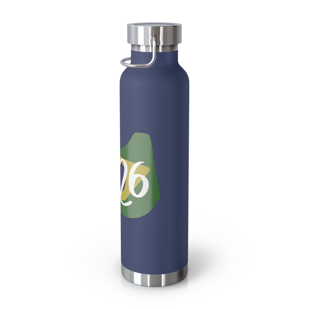 Brazil 2026 Insulated Water Bottle — 22oz Copper Vacuum Bottle