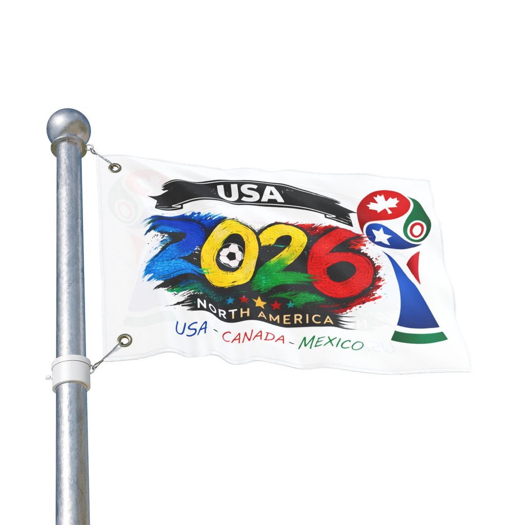 2026 North America Soccer Flag — USA Canada Mexico Double-Sided