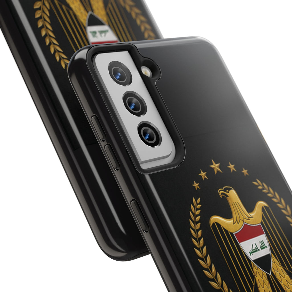 Iraq Coat of Arms Tough Phone Case — Arabic ‘Allahu Akbar’ Military Eagle Design