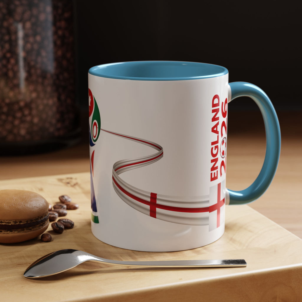 England 2026 Soccer Cup Accent Coffee Mug