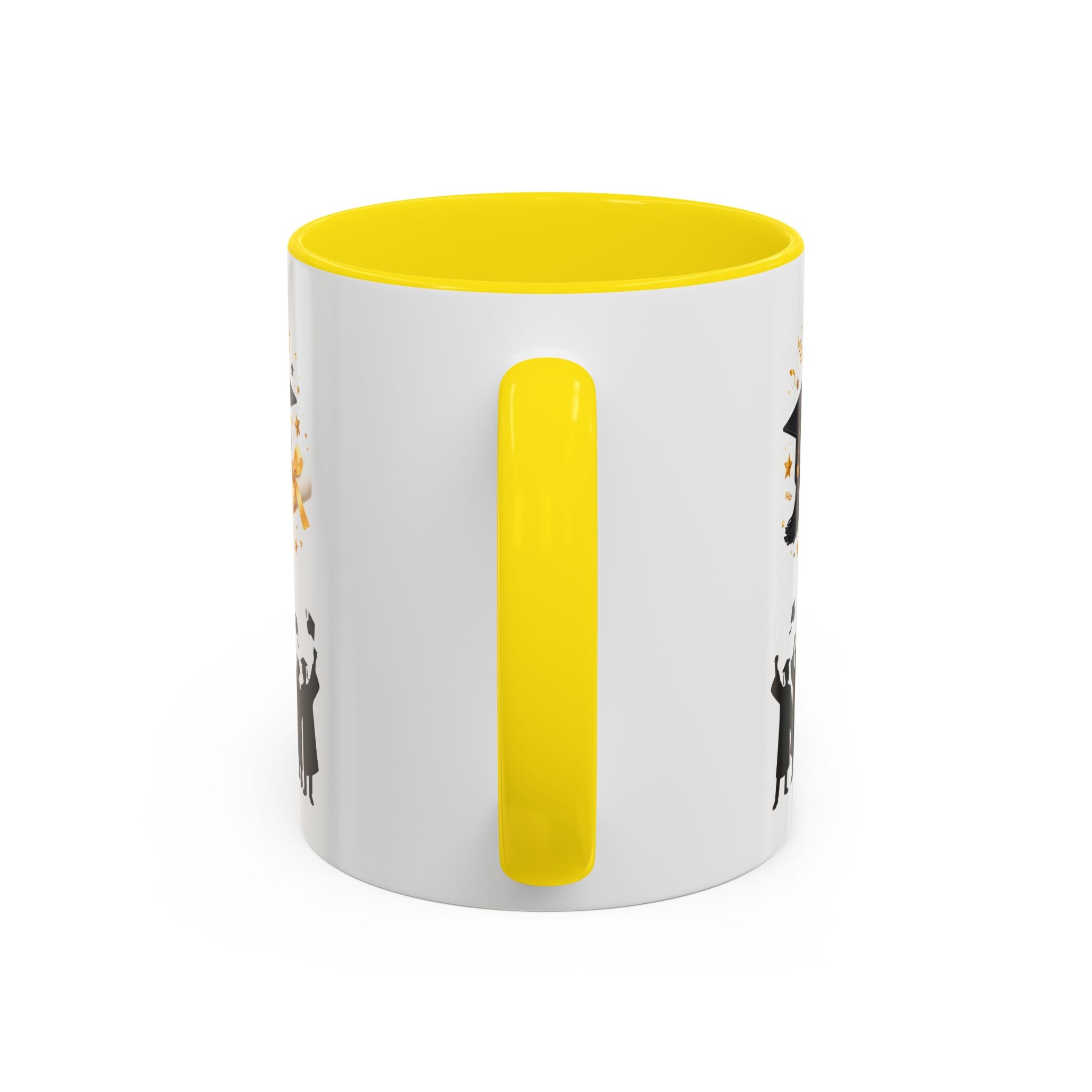 Graduation Celebration Coffee Mug — Cap, Diploma & Tossed Caps Design