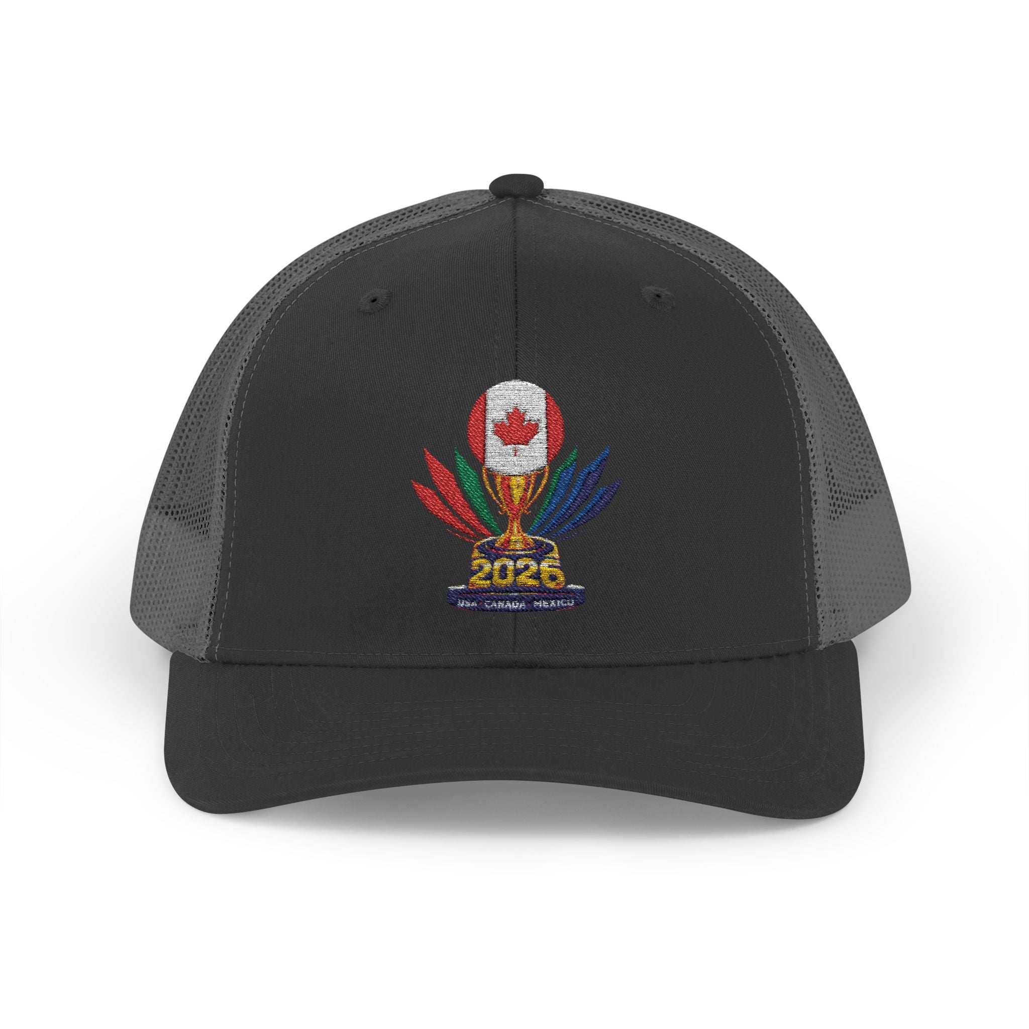 Embroidered Colorful Trophy Trucker Cap - Snapback Mesh Hat