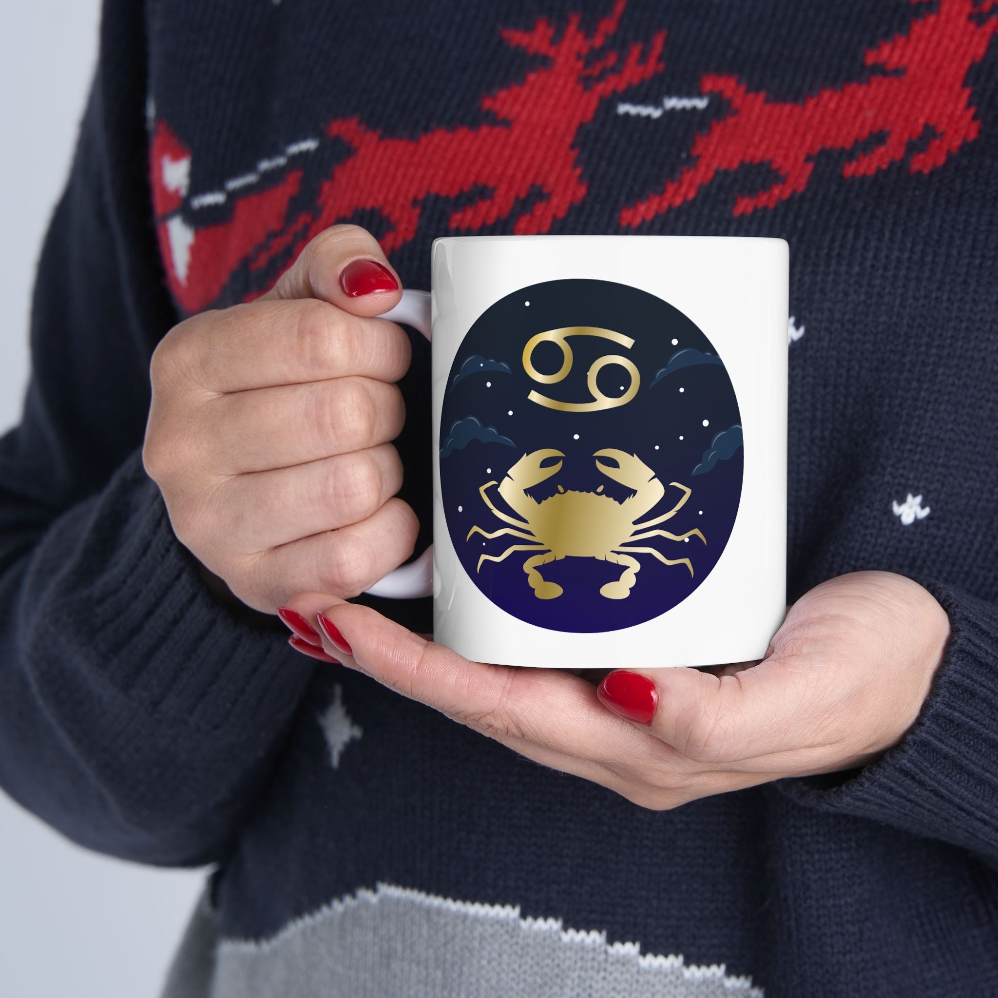 Cancer Zodiac Cancer Constellation Ceramic Mug — Astrology Night Sky Coffee Cup (11oz, 15oz)