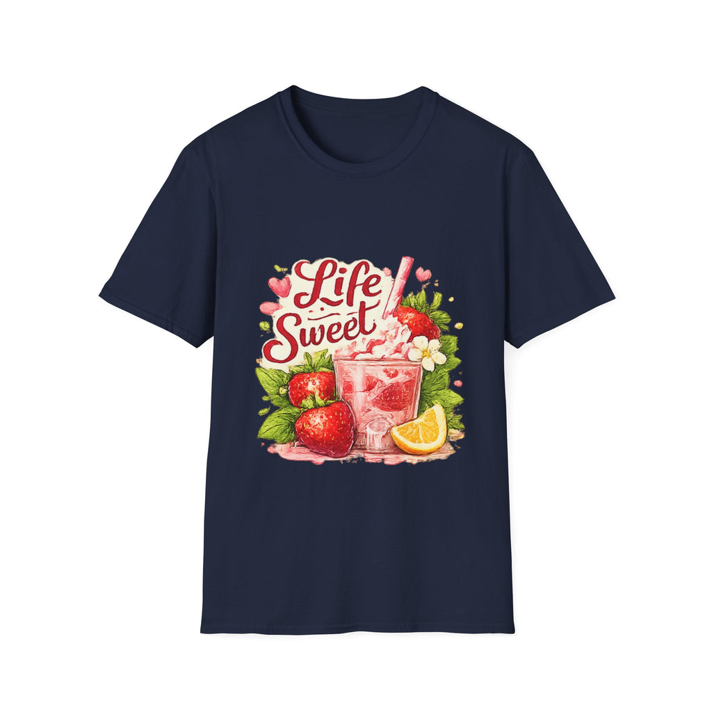 T-Shirt — "Life Sweet" Strawberry Lemonade Graphic Tee