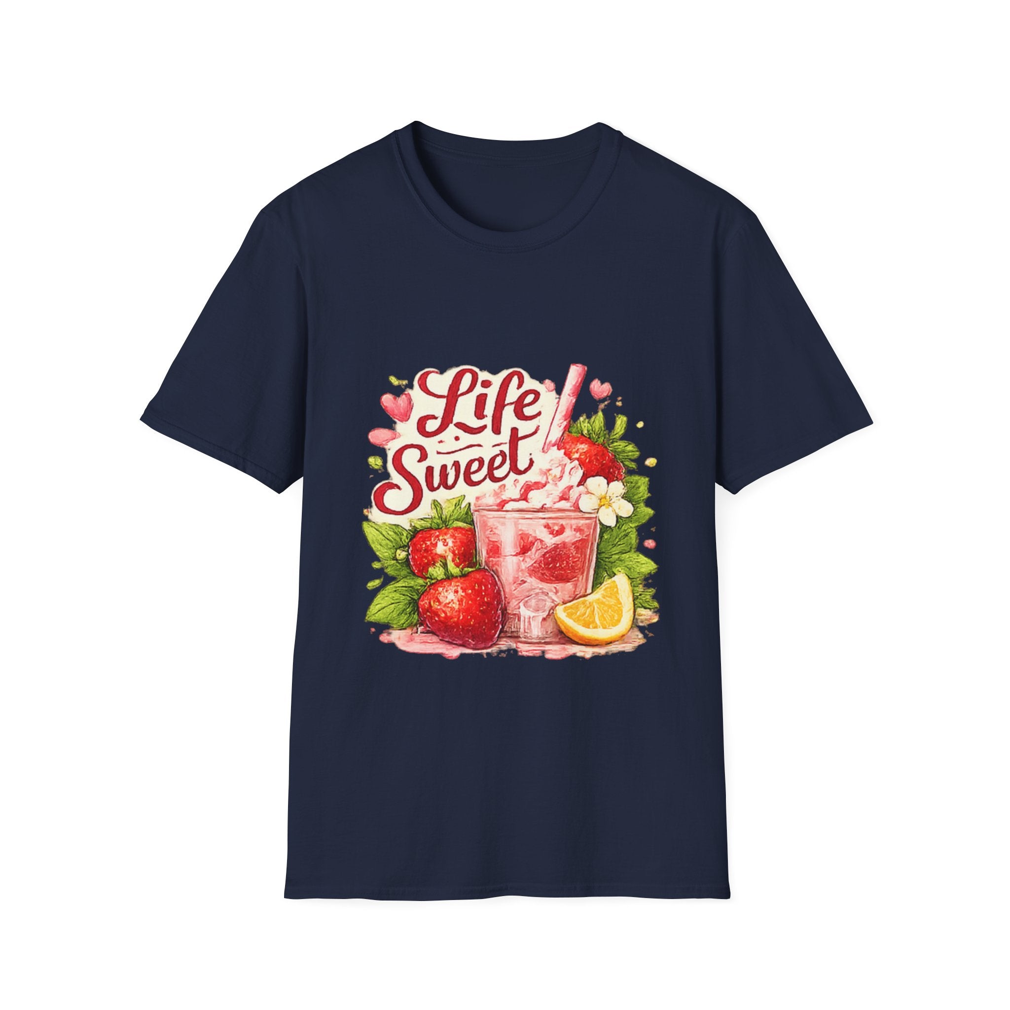 T-Shirt — "Life Sweet" Strawberry Lemonade Graphic Tee