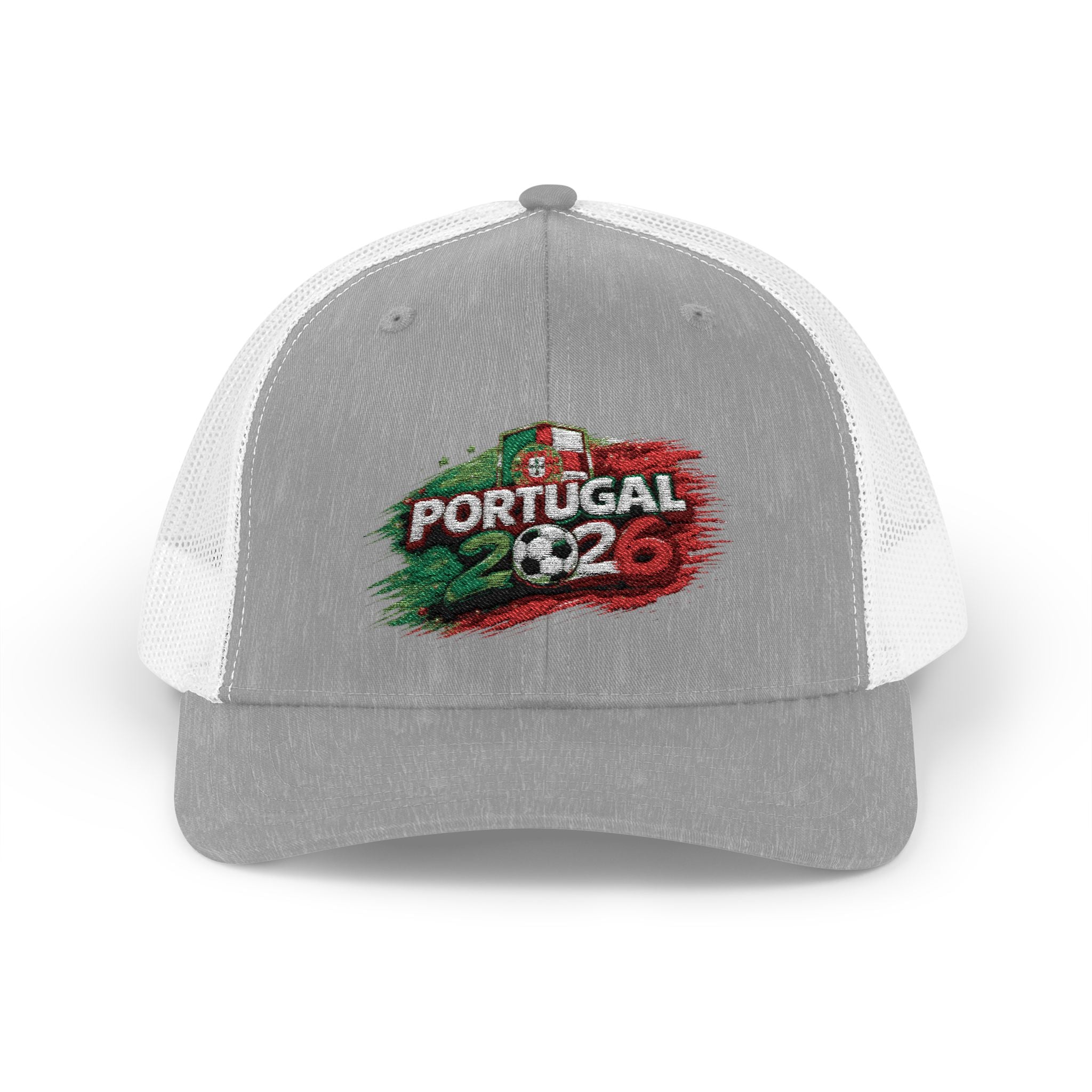 Portugal 2026 Soccer Snapback Trucker Cap – Vintage Flag Brushstroke Design