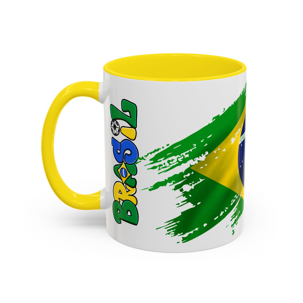 Brazil Flag Accent Coffee Mug — Brasil Pride 11/15oz