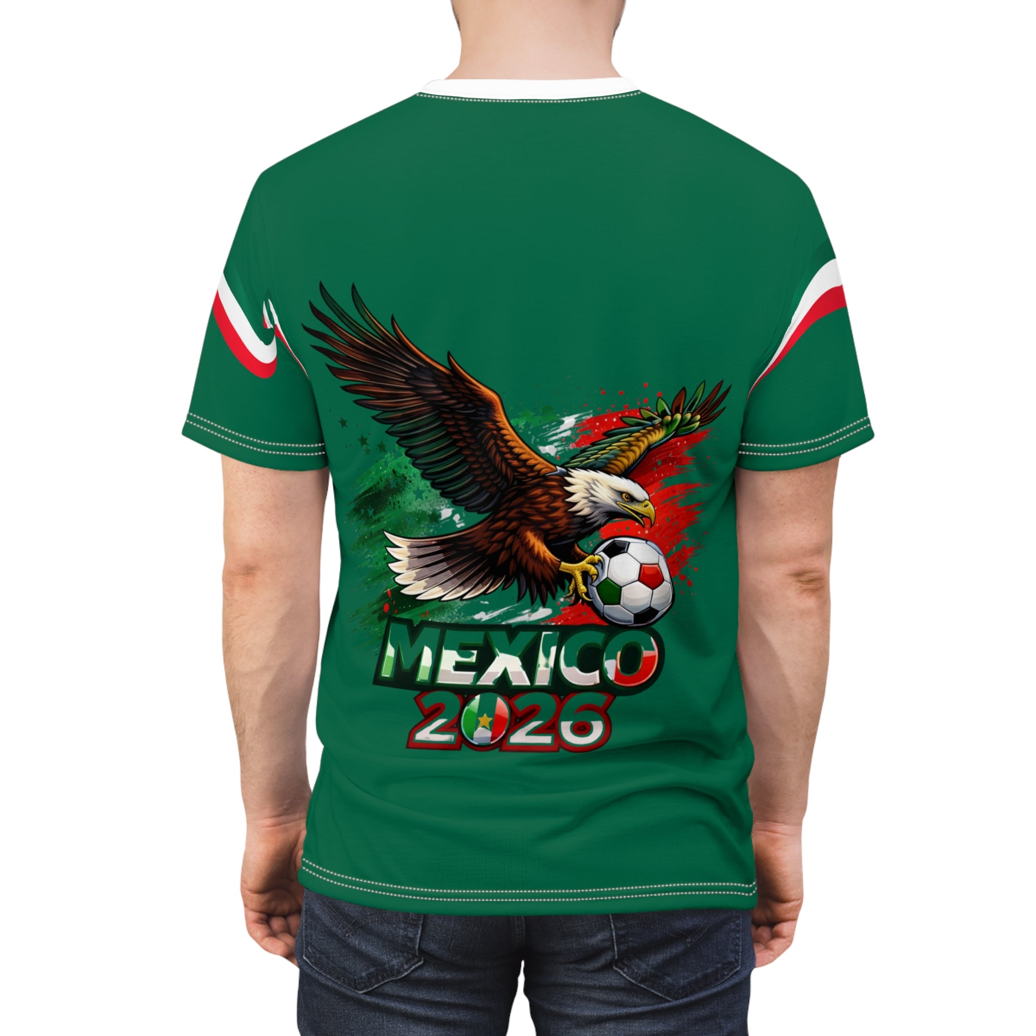 Mexico Pride Tee — Green Mexican Flag Soccer Jersey Shirt