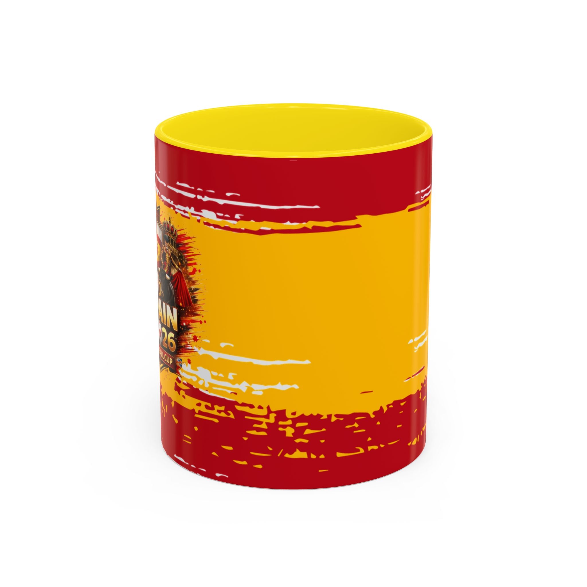 Spanish Flag Accent Coffee Mug – Bold Red & Gold Brushstroke Ceramic Mug