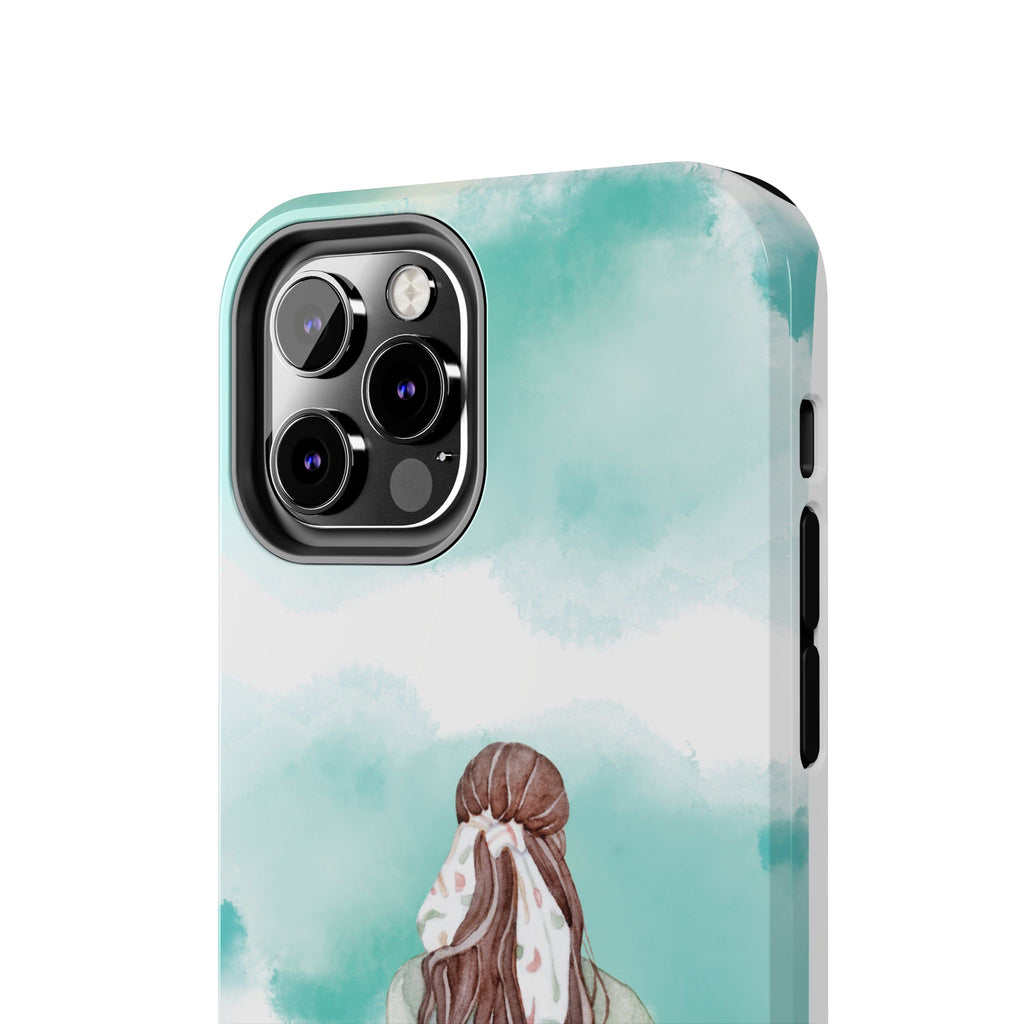 Watercolor Girl Tough Phone Case — Trendy Pastel Back-to-School Protective Cover