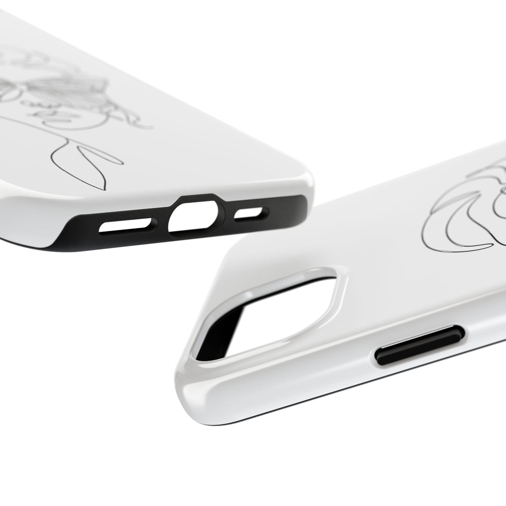 Butterfly Line Art Tough Phone Case — Minimalist Woman Face Design