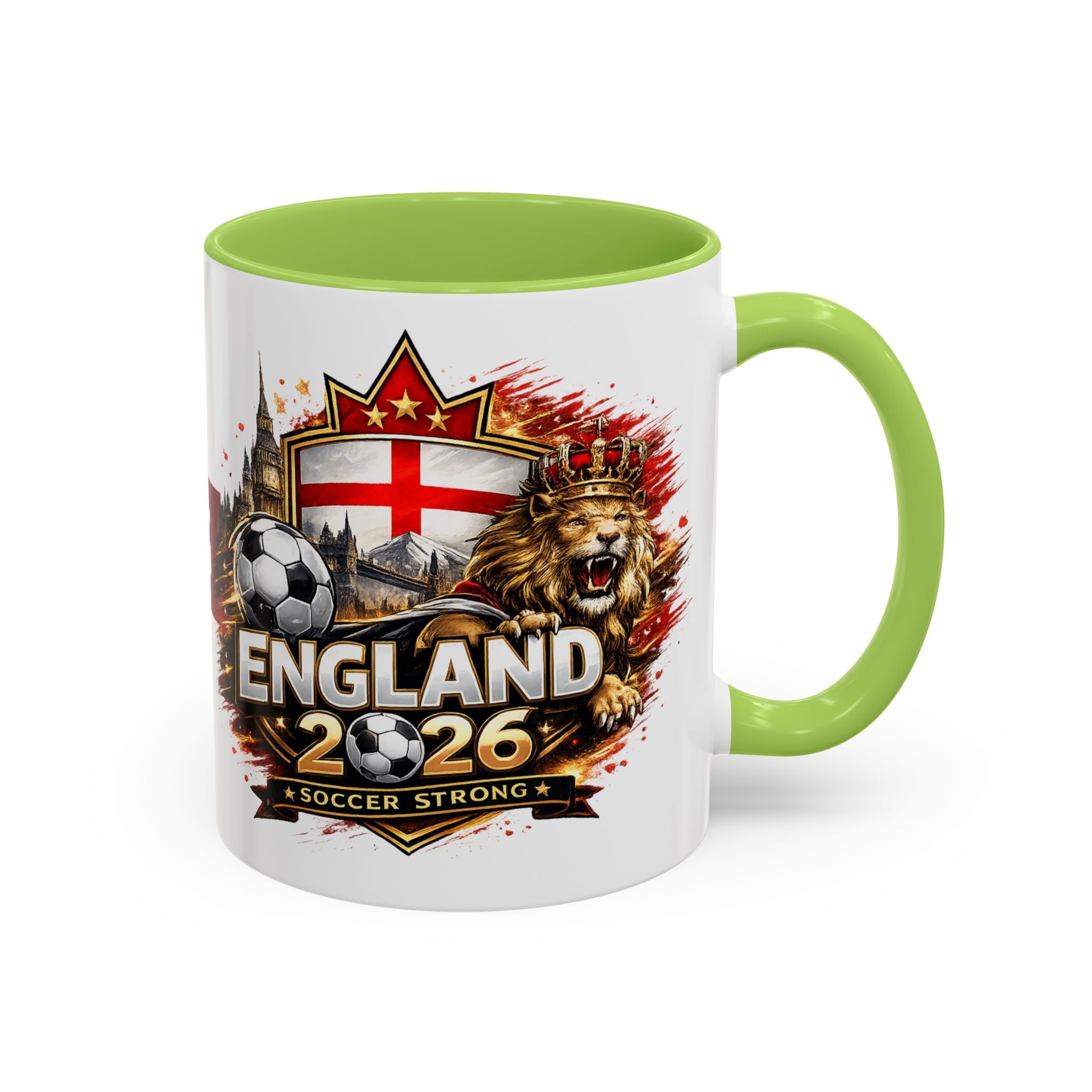 England 2026 Soccer Cup Accent Coffee Mug (11, 15oz)