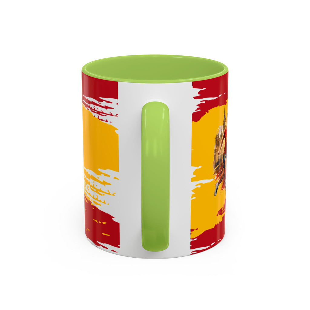 Spanish Flag Accent Coffee Mug – Bold Red & Gold Brushstroke Ceramic Mug