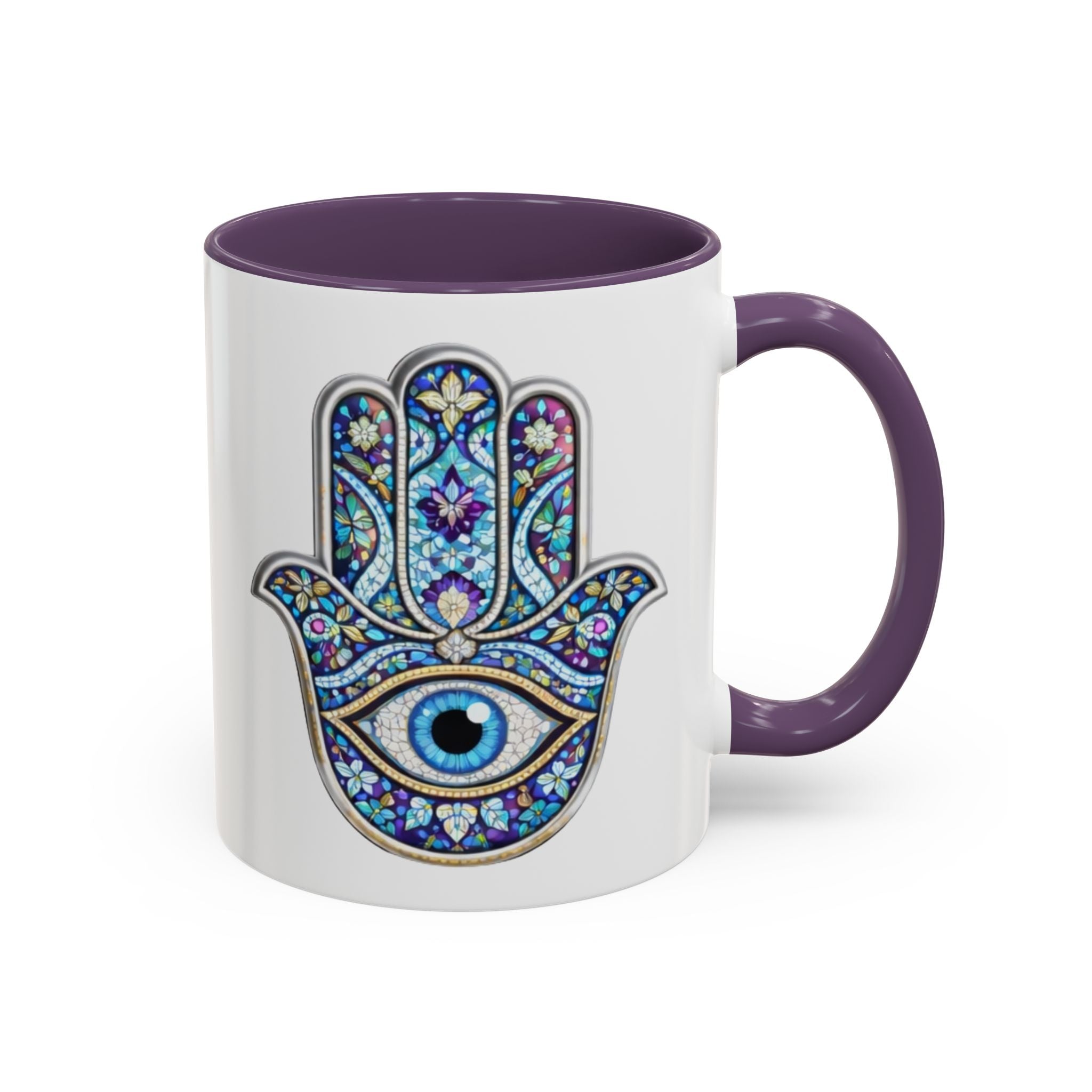 Hamsa Eye Accent Coffee Mug