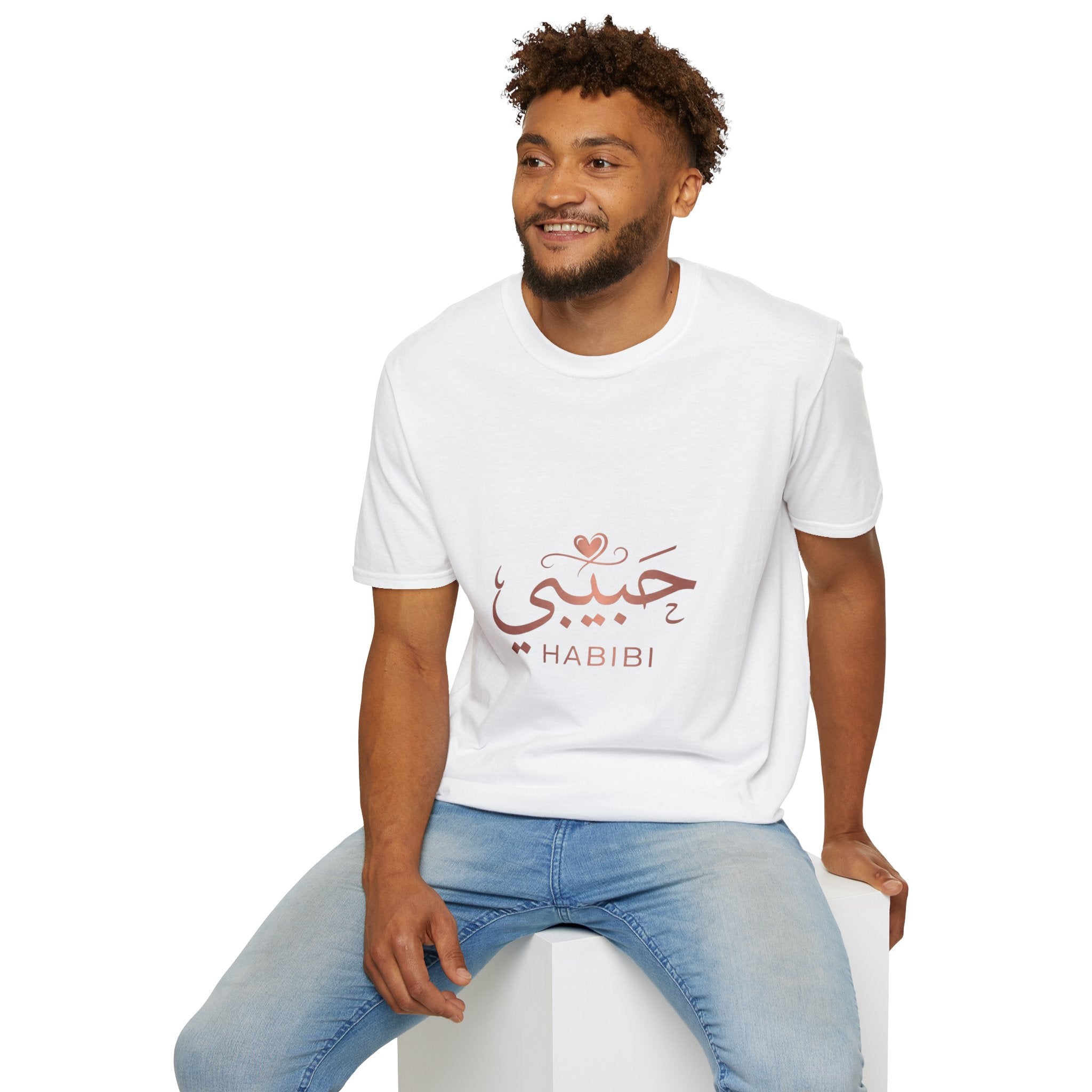 Habibi Script T-Shirt — Arabic Love Tee with Heart Accent