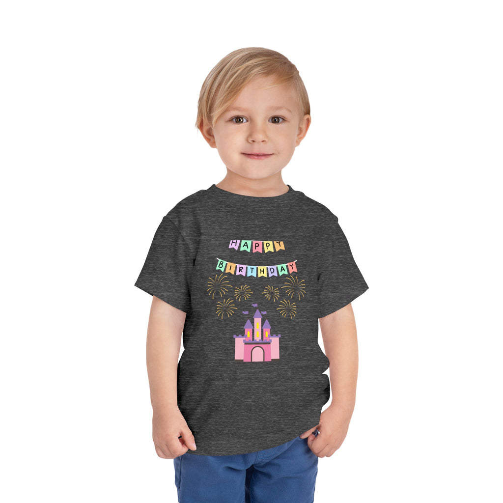 Toddler Birthday Castle Tee — "Happy Birthday" Princess Shirt