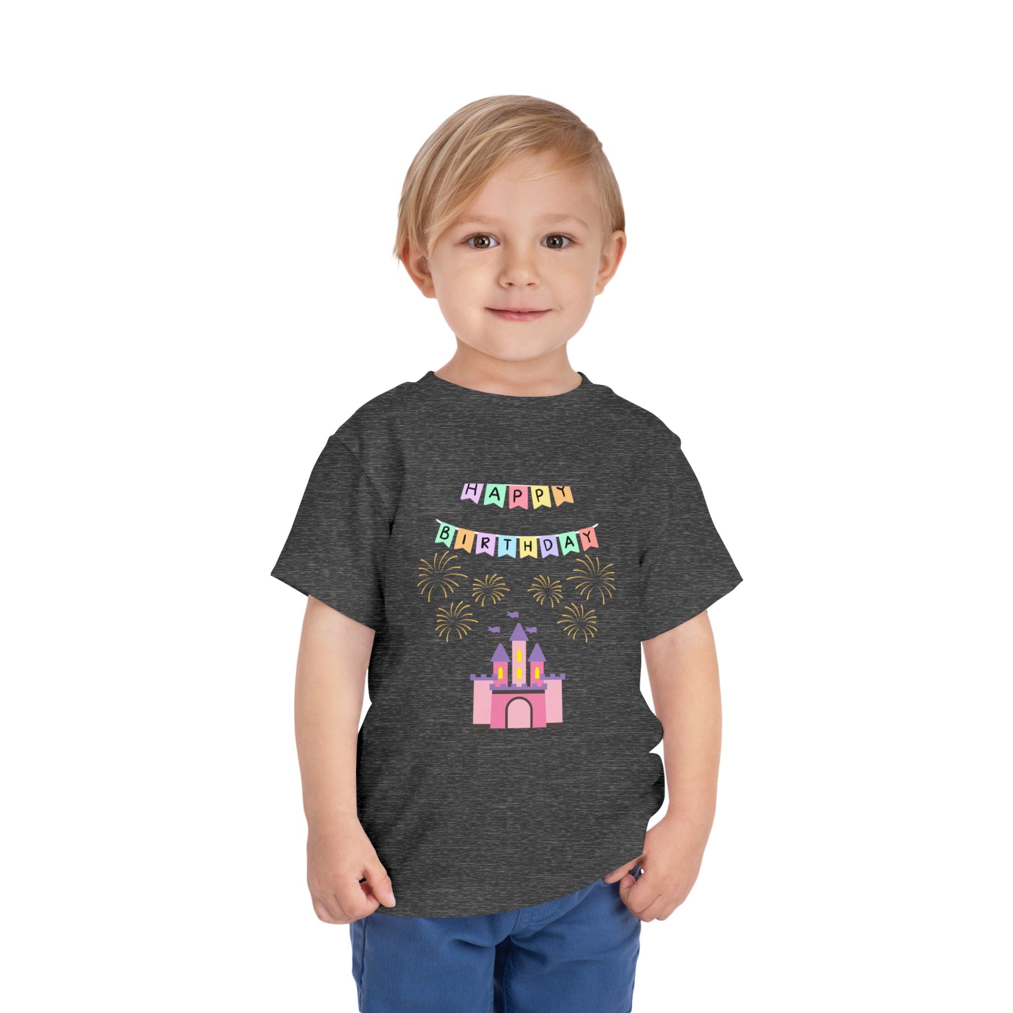 Toddler Birthday Castle Tee — "Happy Birthday" Princess Shirt