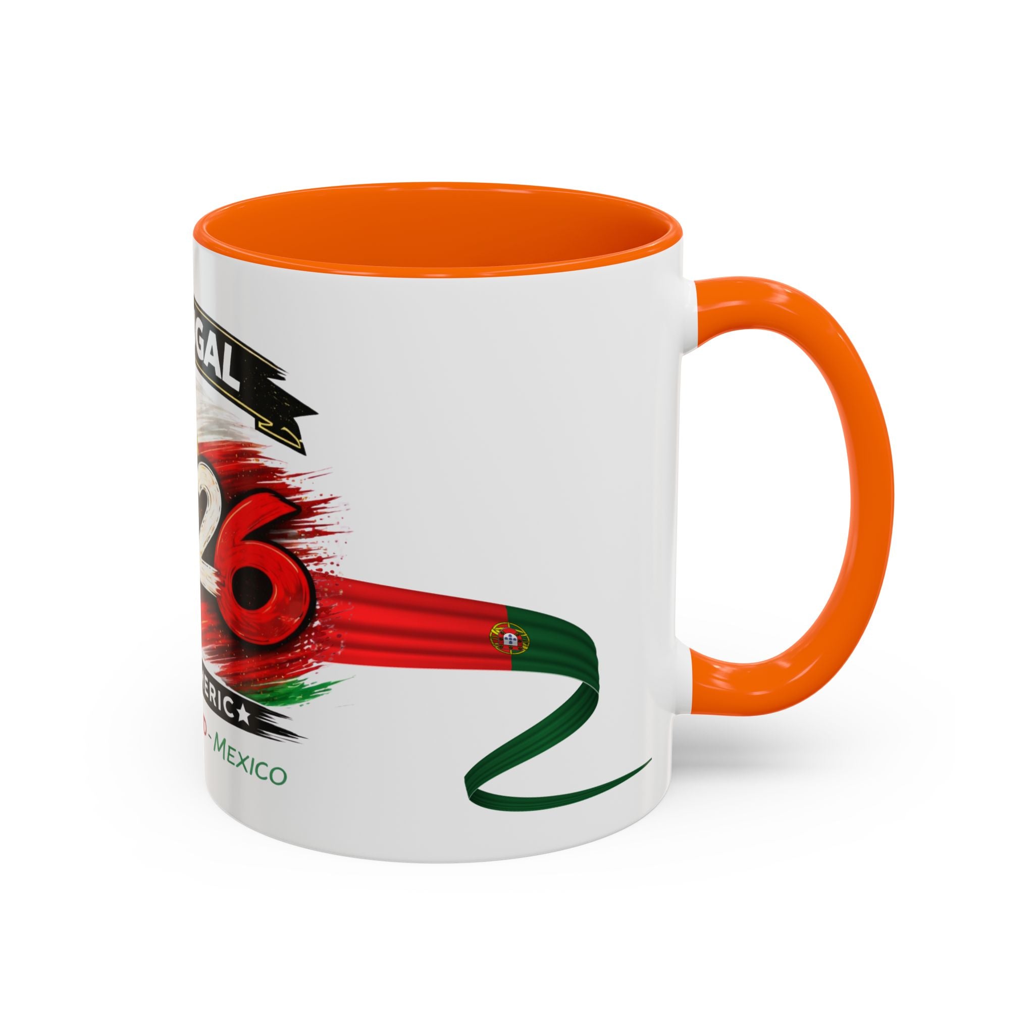 Portugal 2026 Soccer Cup Accent Coffee Mug — USA England Mexico Host Nations