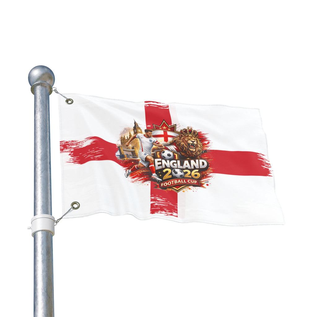 England 2026 Football Cup Flag — Double-Sided St George Cross Fan Banner