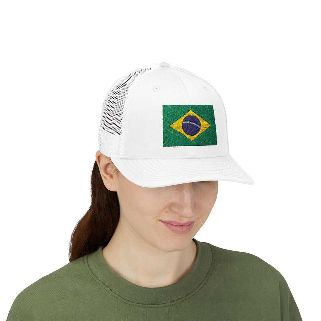 Brazil Flag Snapback Trucker Cap — Embroidered Brazilian Flag Hat