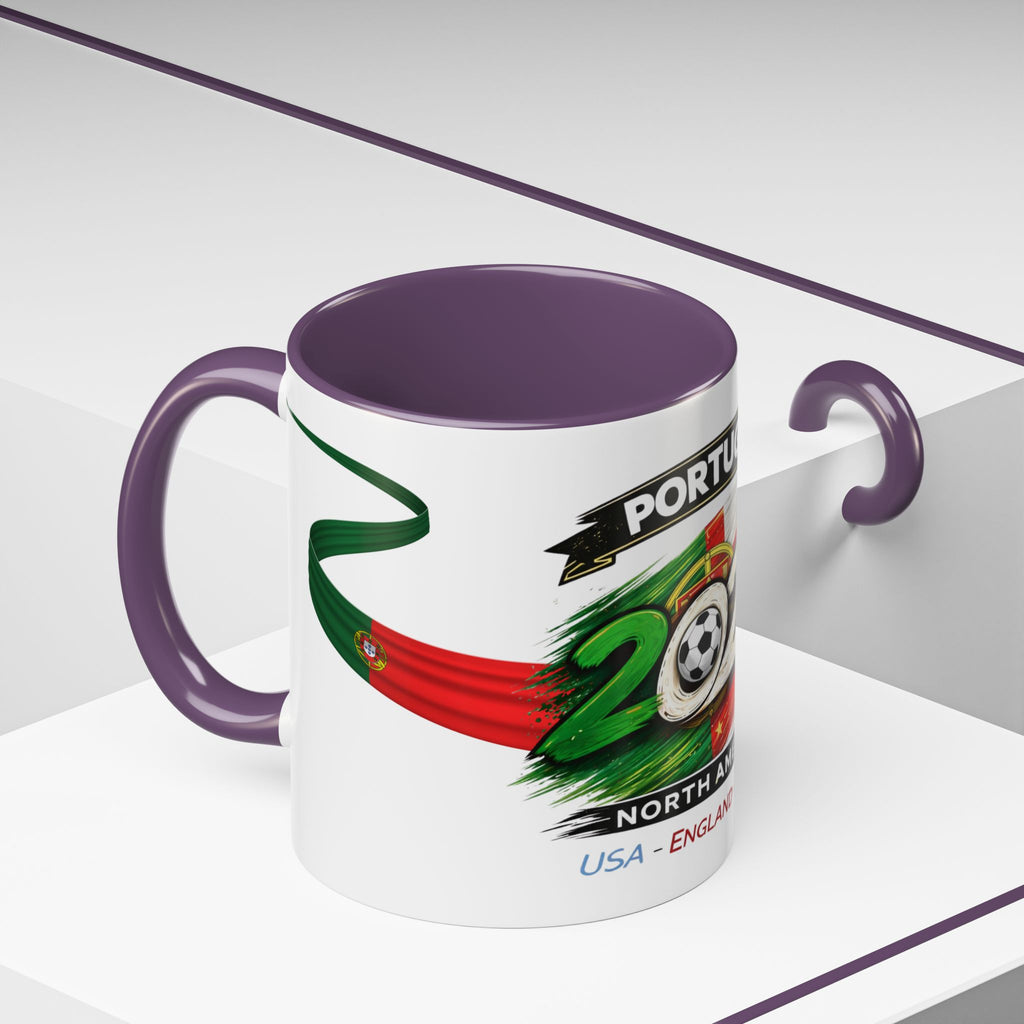Portugal 2026 Soccer Cup Accent Coffee Mug — USA England Mexico Host Nations
