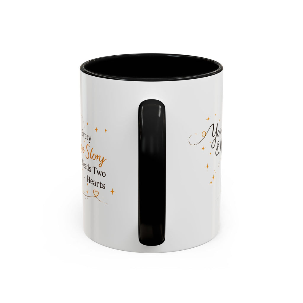 Romantic Accent Coffee Mug — "Forever Starts Here" Love Story Design