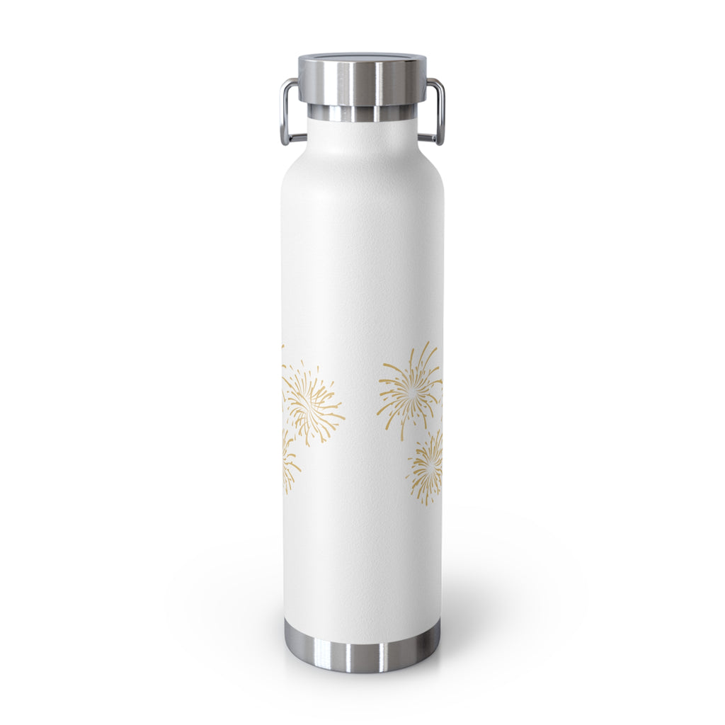 22oz Insulated Water Bottle — Cute Minnie Mouse Gold Sparkle Design
