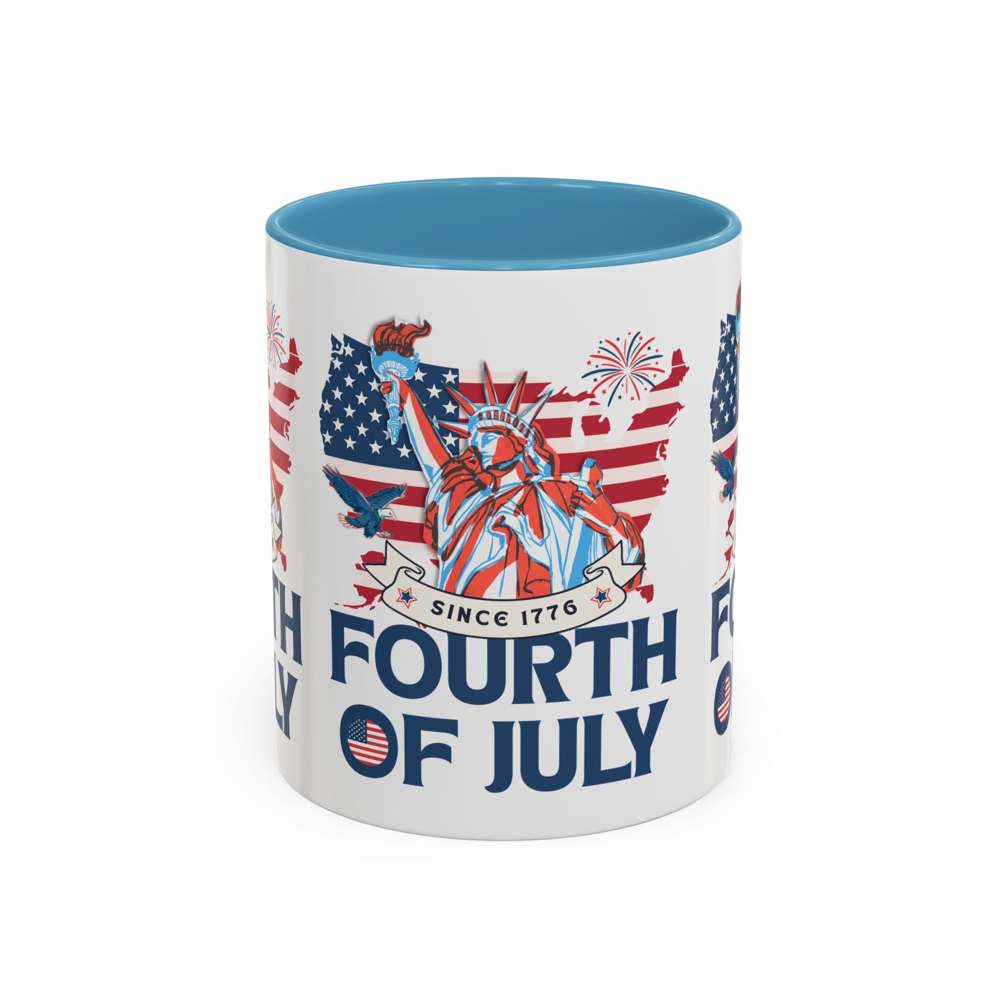 Fourth of July Accent Coffee Mug — Patriotic Statue of Liberty Design (11/15oz)
