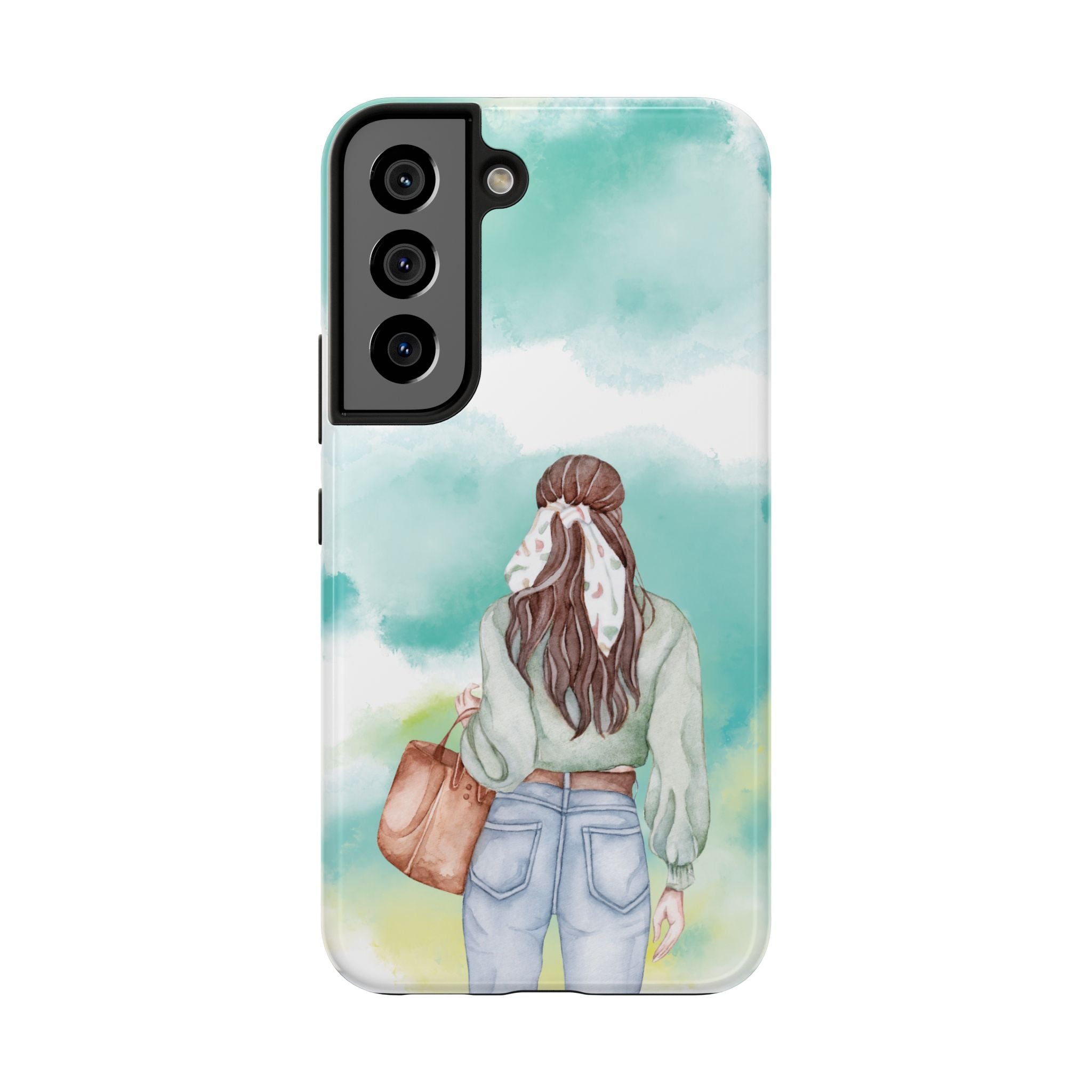 Watercolor Girl Tough Phone Case — Trendy Pastel Back-to-School Protective Cover