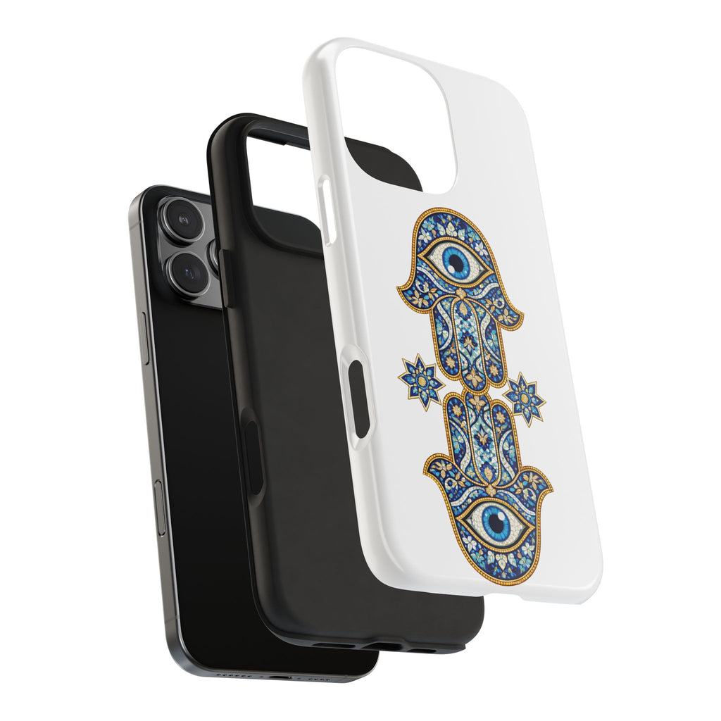 Hamsa Eye Tough Phone Case — Blue Mosaic Protective Phone Cover