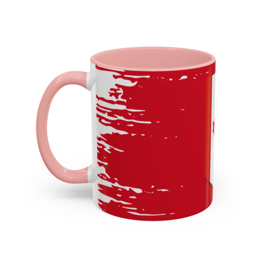 Canada Maple Leaf Accent Coffee Mug – Red Canadian Flag Design (11/15 oz)