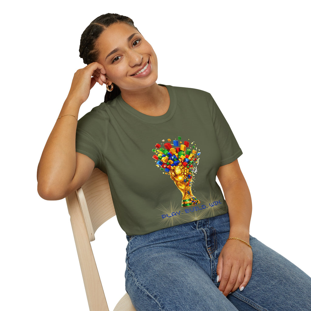 T-Shirt — Play. Build. Win. LEGO Trophy Graphic Tee