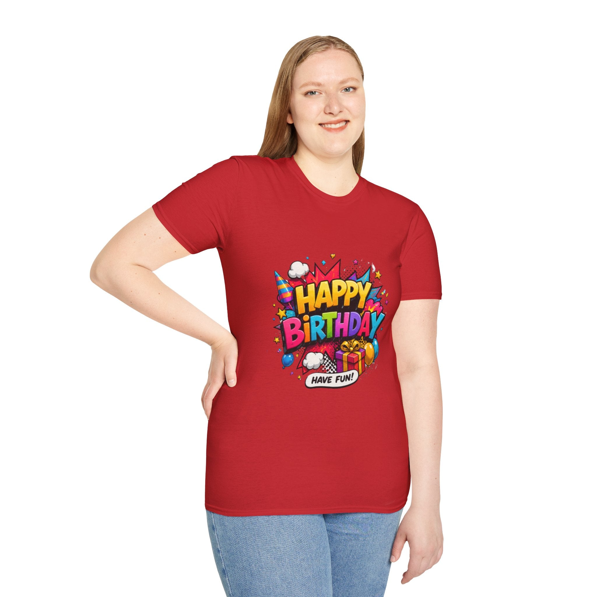 Happy Birthday Have Fun" Colorful Party Tee